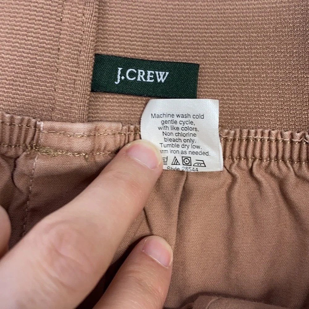 J.Crew Brown Pink Cotton Mini Skirt With Pockets Size 8